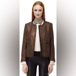 Beautiful gold thread tweed Club Monaco Mora jacket, size 2